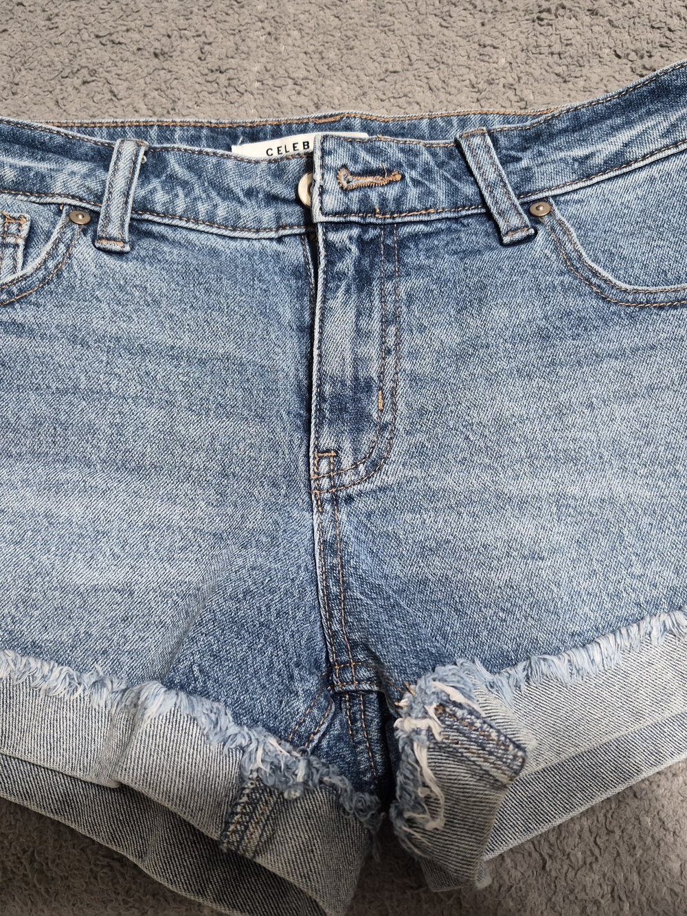 Celebrity Pink Light Blue Denim Shorts
